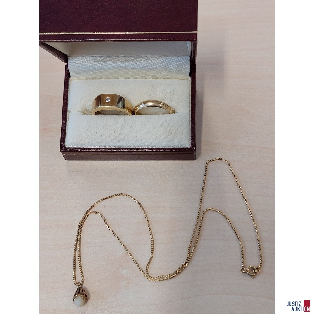 Konvolut aus 2 Ringen und einer&nbsp;Kette