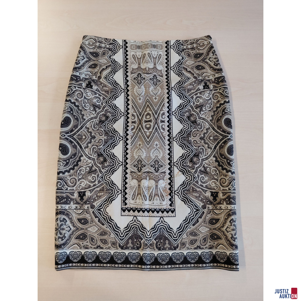 Etro Rock&comma; Gr&ouml;&szlig;e 38&comma; schmal&comma; Bleistiftrock&comma; Farbe Beige&sol;Braun&sol;Schwarz&comma; im Vorderteil Flecken
