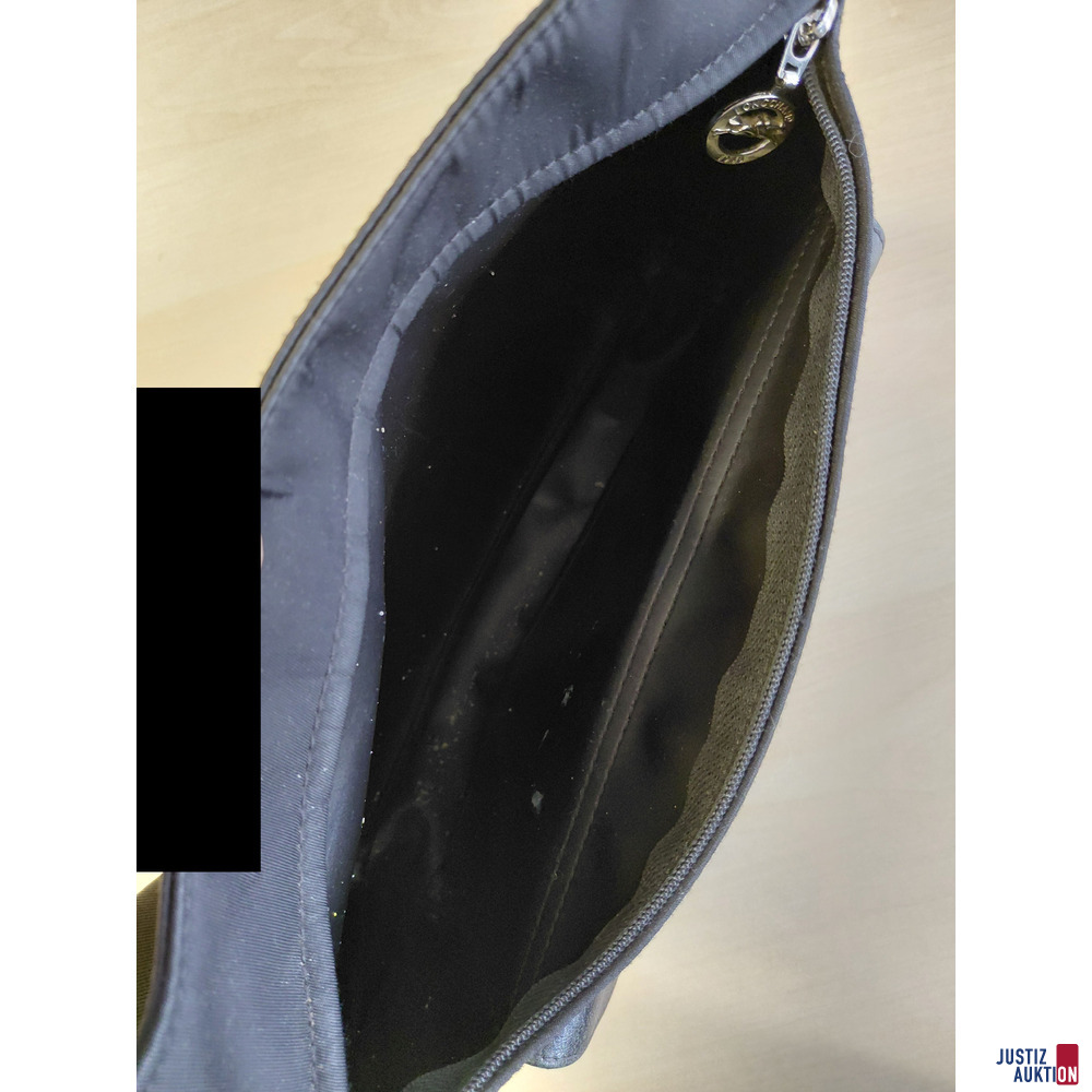 Longchamp Schultertasche&comma; Kunststoff&comma; Farbe Schwarz&comma; starke Gebrauchsspuren
