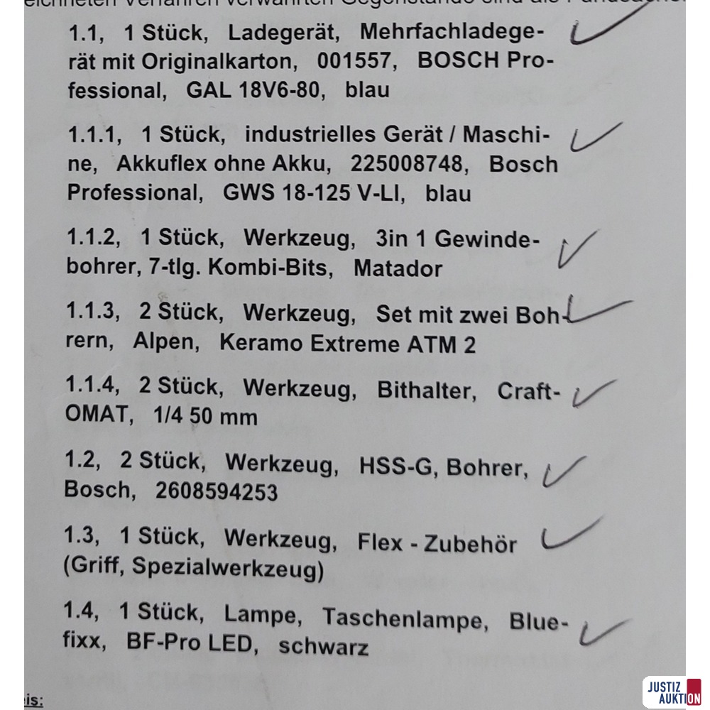 Auflistung Teil 1