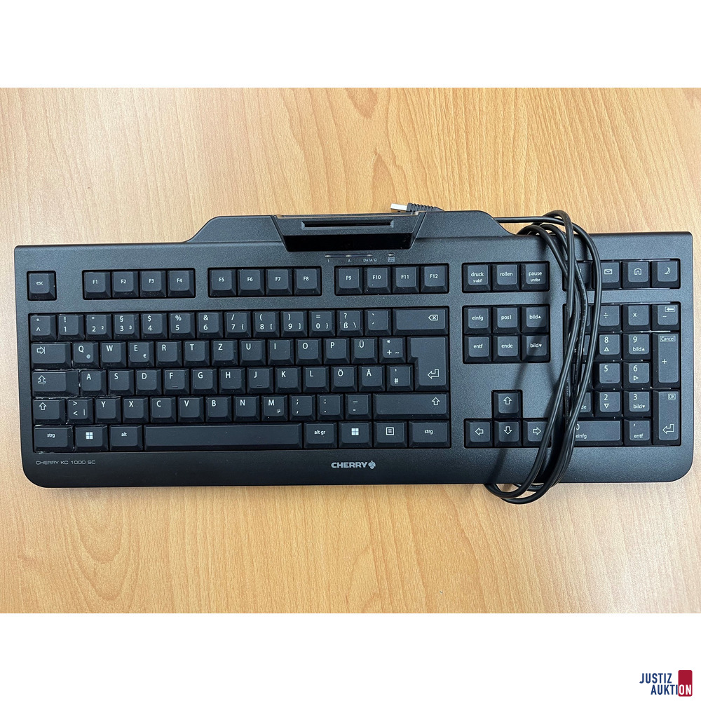 Cherry Tastatur mit integriertem Kartenleser schwarz – kavel bij Justiz-Auktion, Augsburg