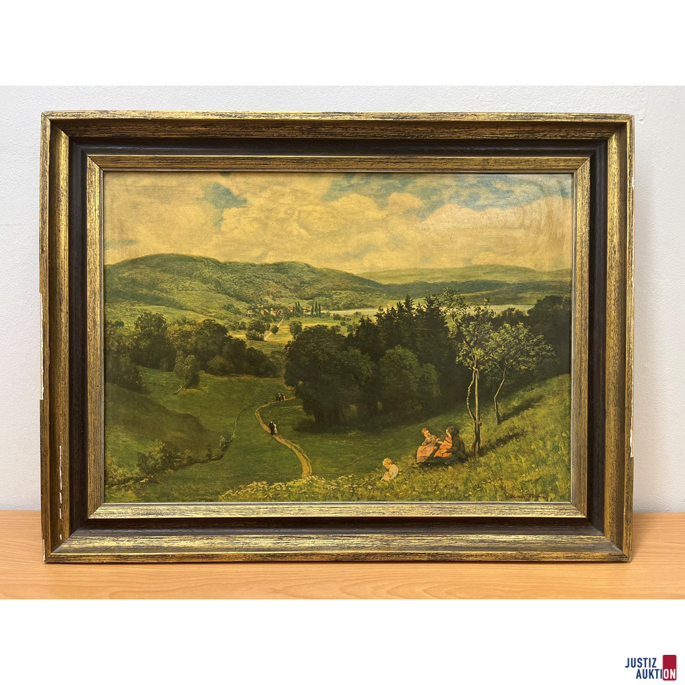 Holzdruck, Motiv: Offenes Tal von Hans Thoma