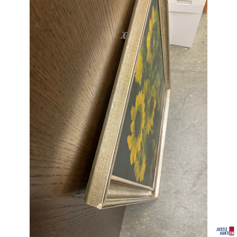 Nur Abholung: Holzdruck, Motiv: Sonnenblumen – foto 3 – kavel bij Justiz-Auktion, Augsburg