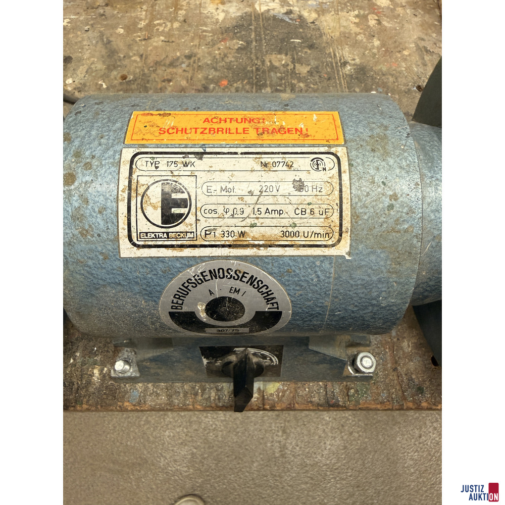 2 x Elektra Beckum Schleifmaschinen – foto 3 – kavel bij Justiz-Auktion, Remscheid