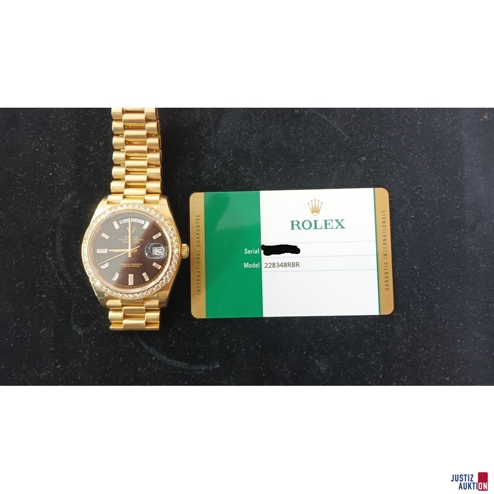 Rolex Uhr Modell 228348 RBR 175185 Justiz Auktion