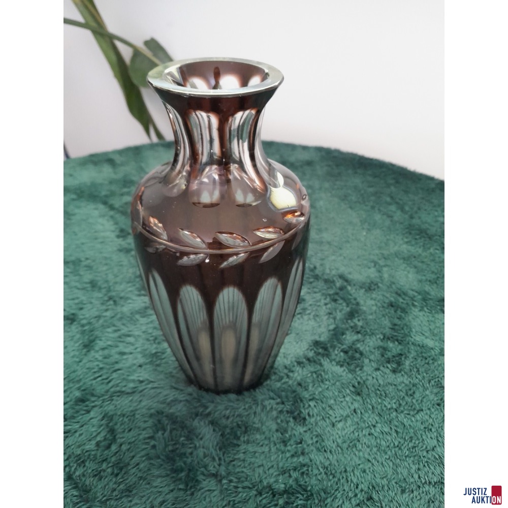 Vase böhmisches Glas dunkelrot
