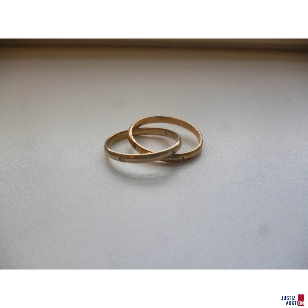 Doppelring&comma; 750er Gold