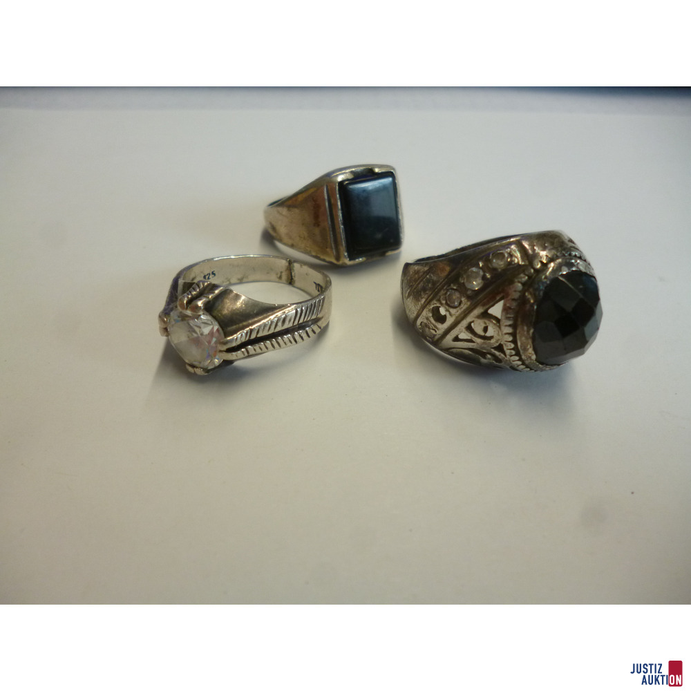 3 Ringe&comma; 925er Silber