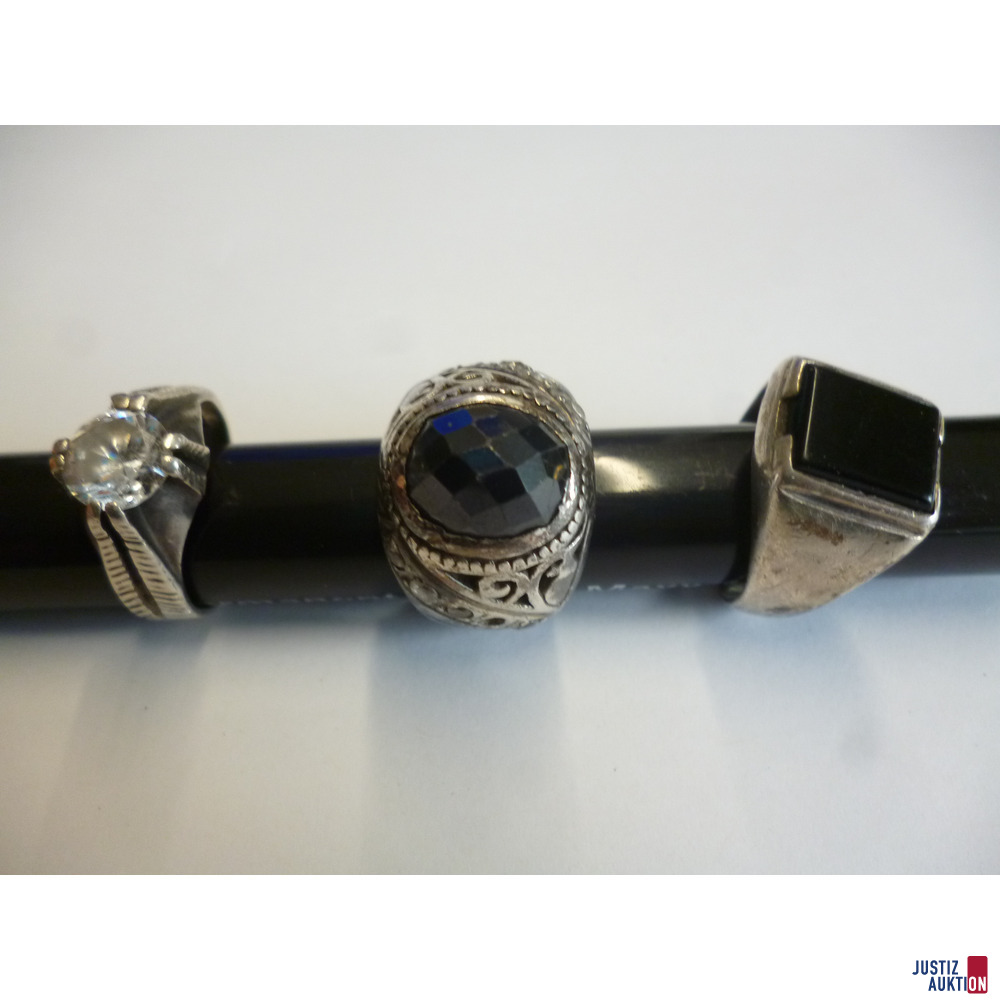 3 Ringe&comma; 925er Silber