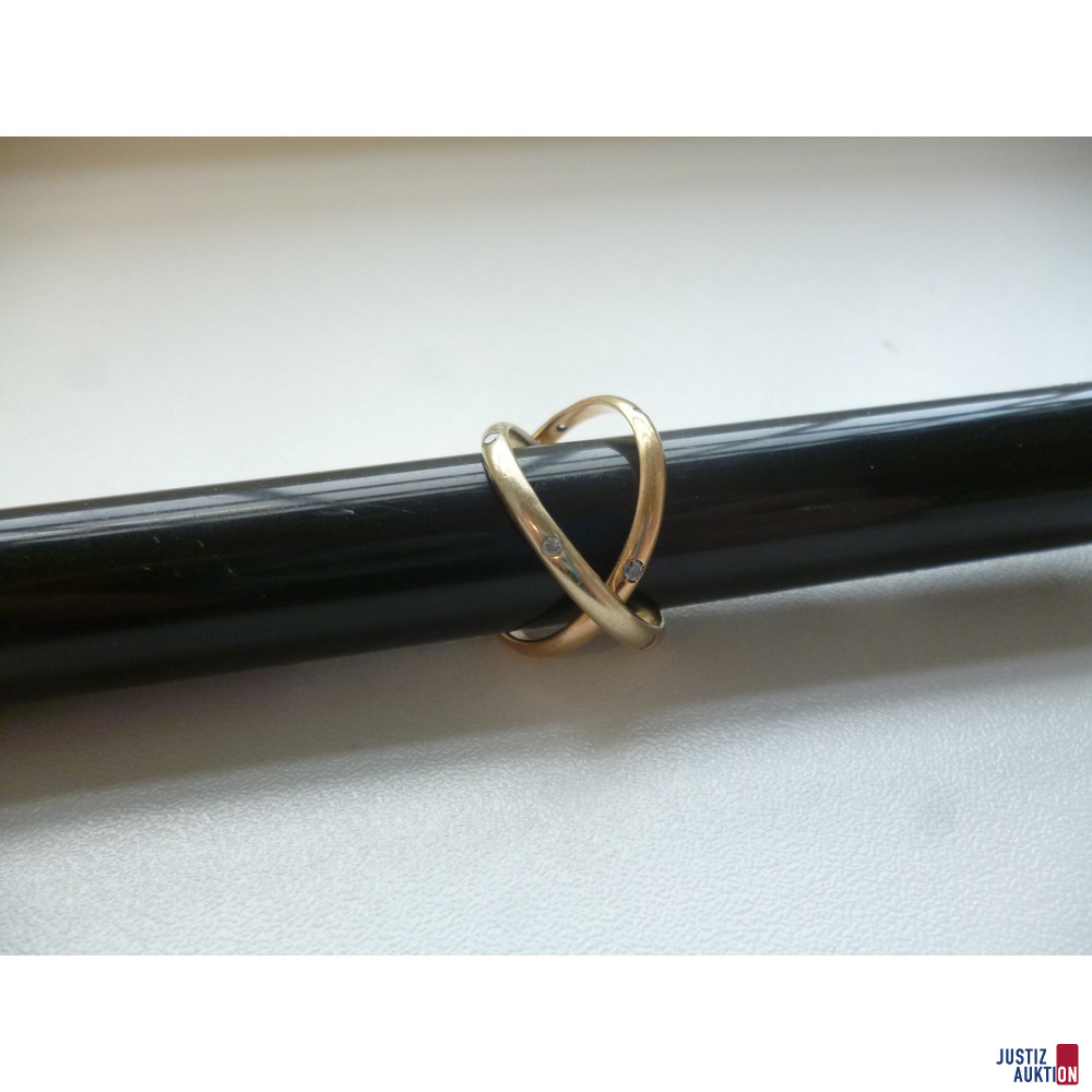 Doppelring&comma; 750er Gold
