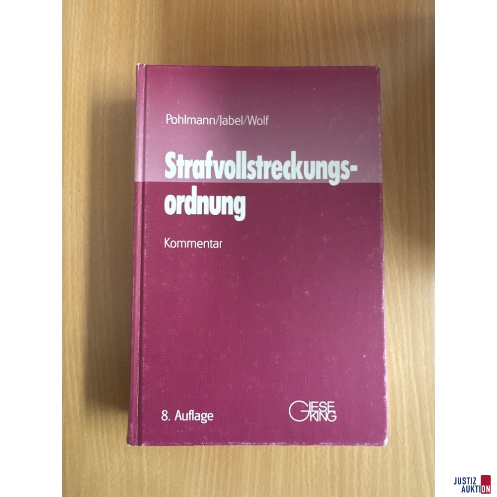Strafvollstreckungsordnung Auflage 8 Kommentar