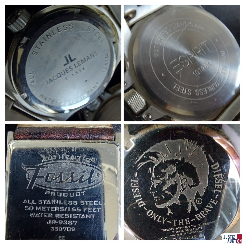 4 von 6 Armbanduhren Rückseite