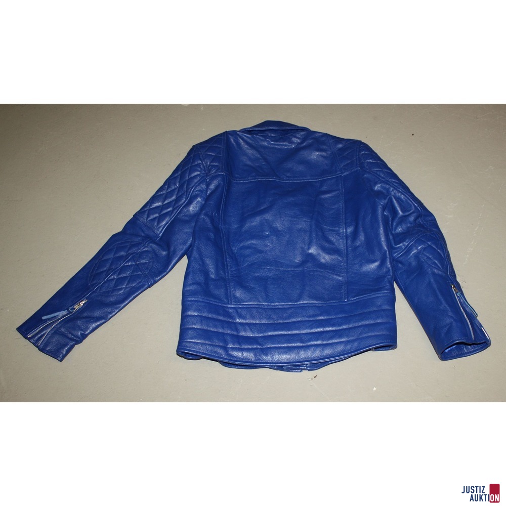 Lederjacke Blau