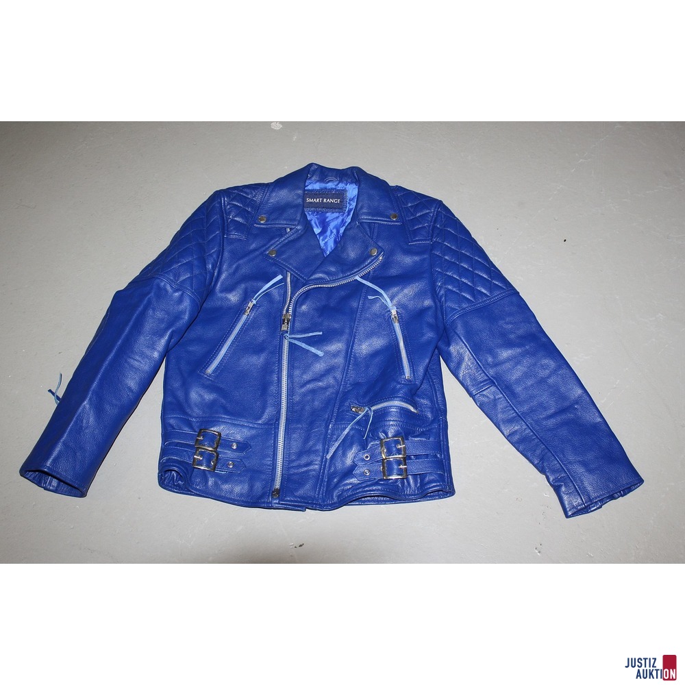 Lederjacke Blau