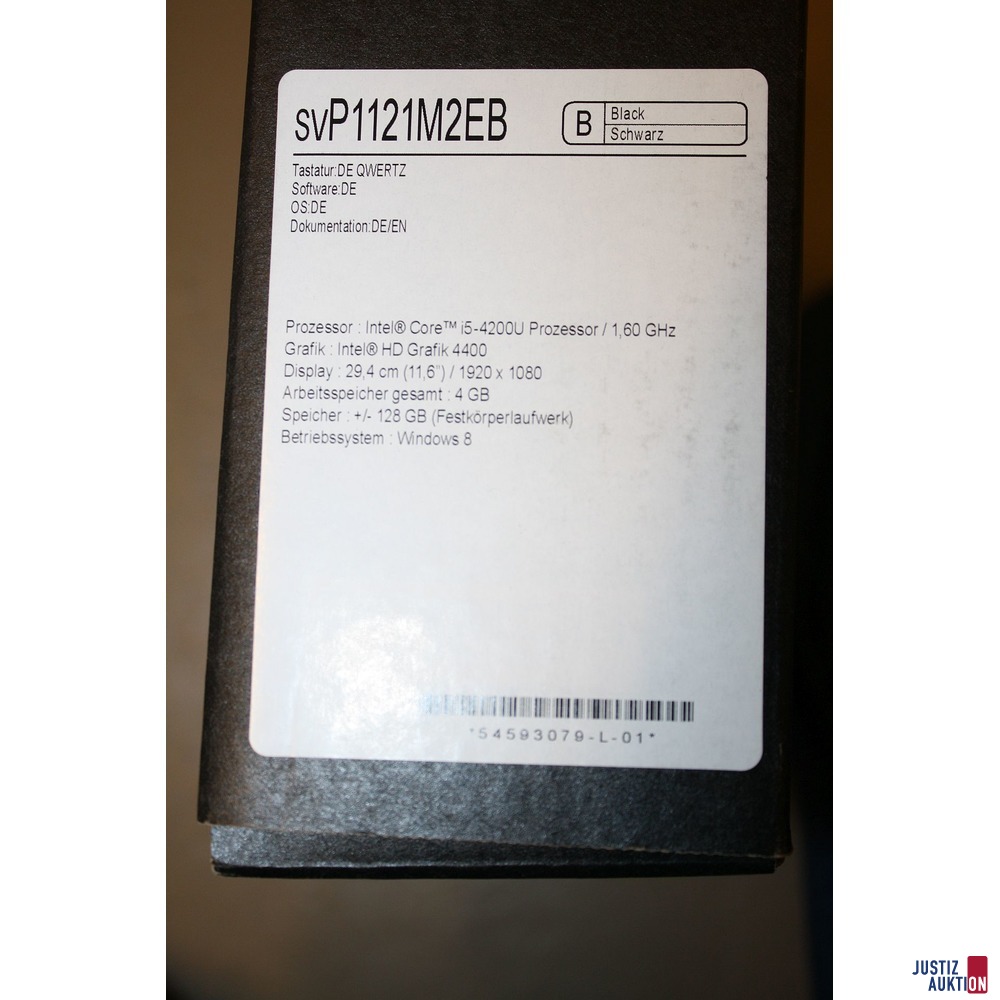 Notebook Sony Vaio - Daten