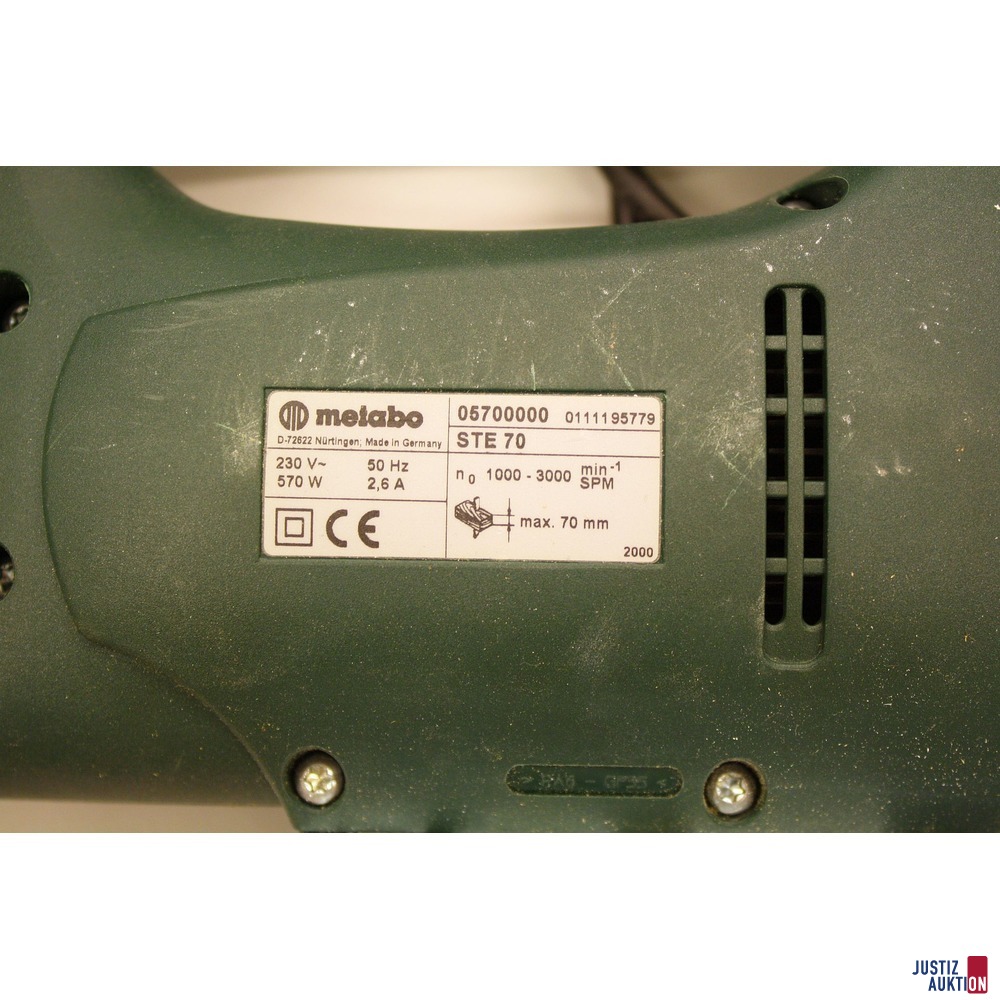 Metabo Stichsäge STE 70 - Typenschild