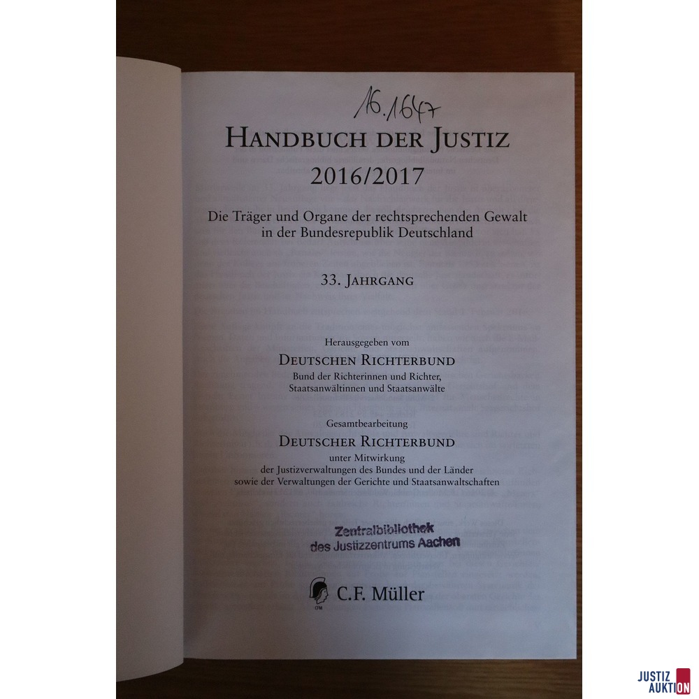 Handbuch der Justiz 2016/2017 Stempel &amp; Vermerk