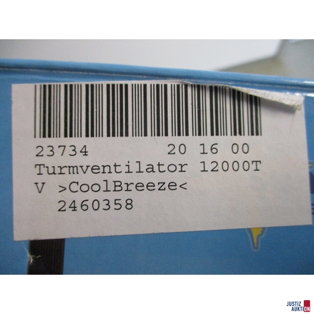 Suntec Turmventilator Typenschild