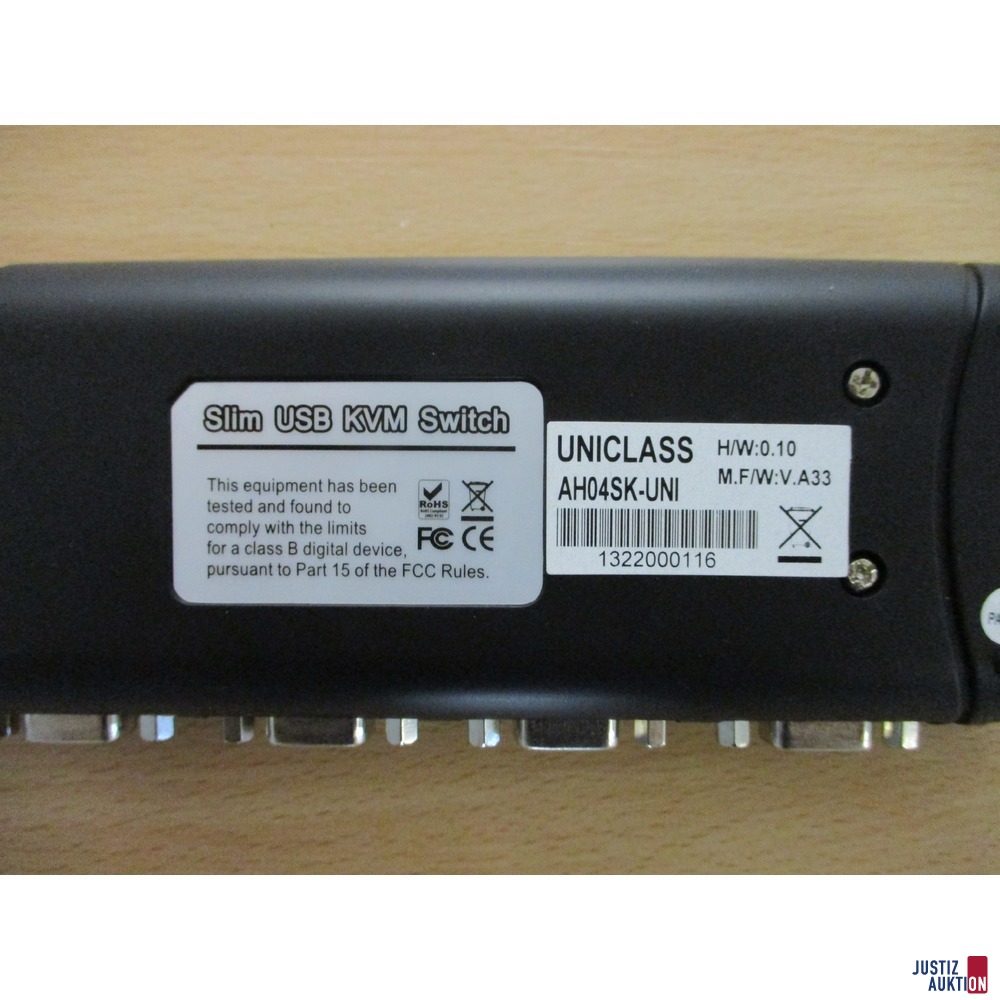 Uniclass AH-04 4-Port Slim USB KVM Switch (Herstellerangaben)