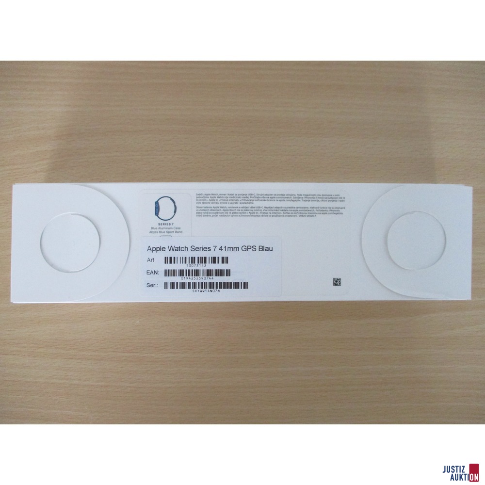 Apple-Watch Series 7 in Originalverpackung hinten