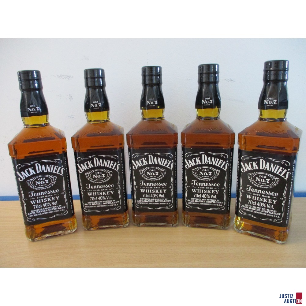 5 Flaschen Jack Daniel&apos;s Whiskey (0,70 l)