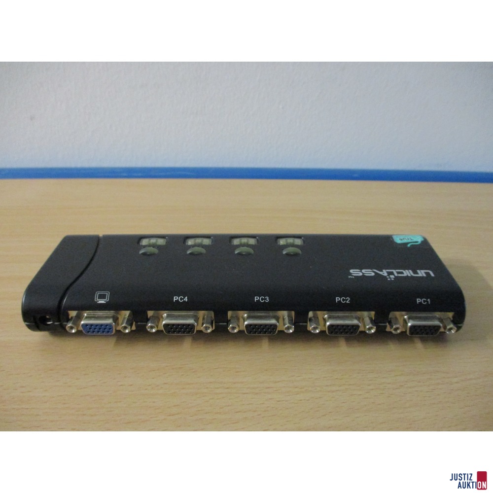 Uniclass AH-04 4-Port Slim USB KVM Switch (Rückansicht)