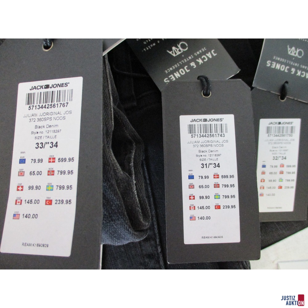 3x Jack & Jones Jeans Black Denim Etiketten