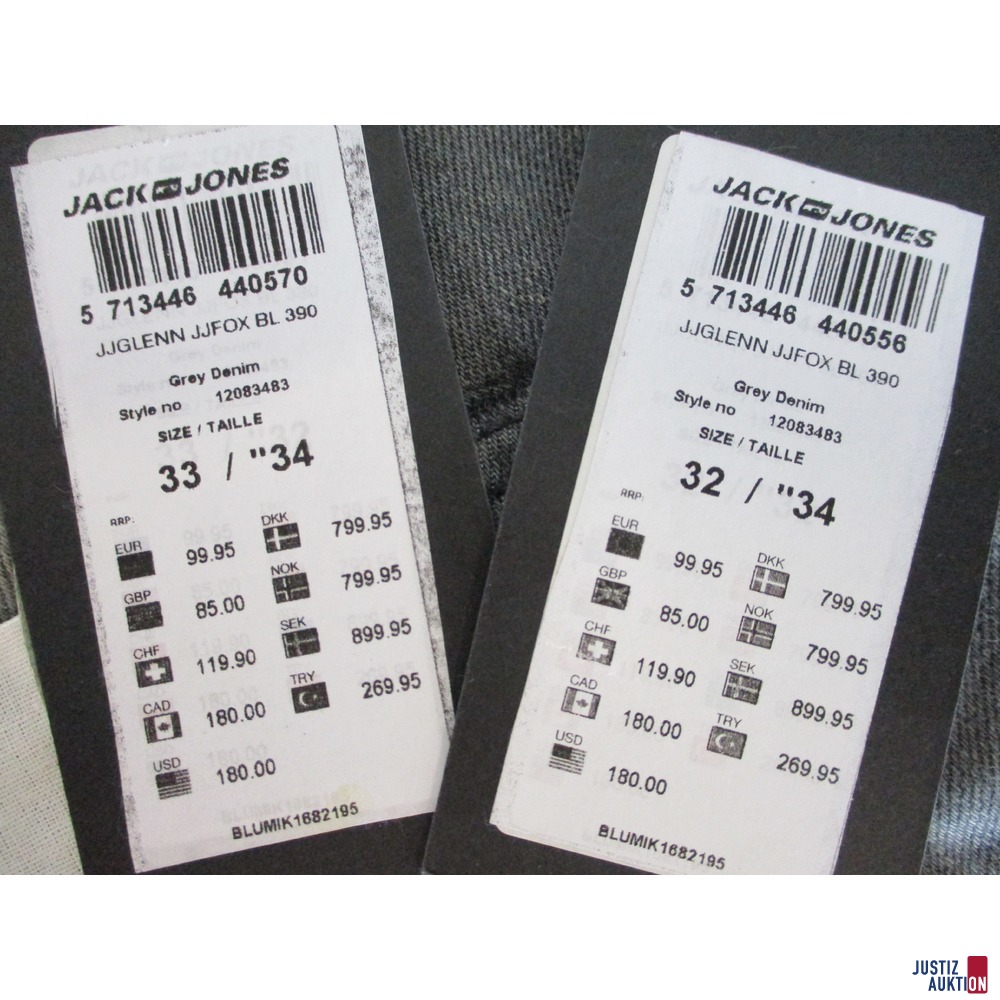 2x Jack & Jones Jeans Grey Denim Etiketten