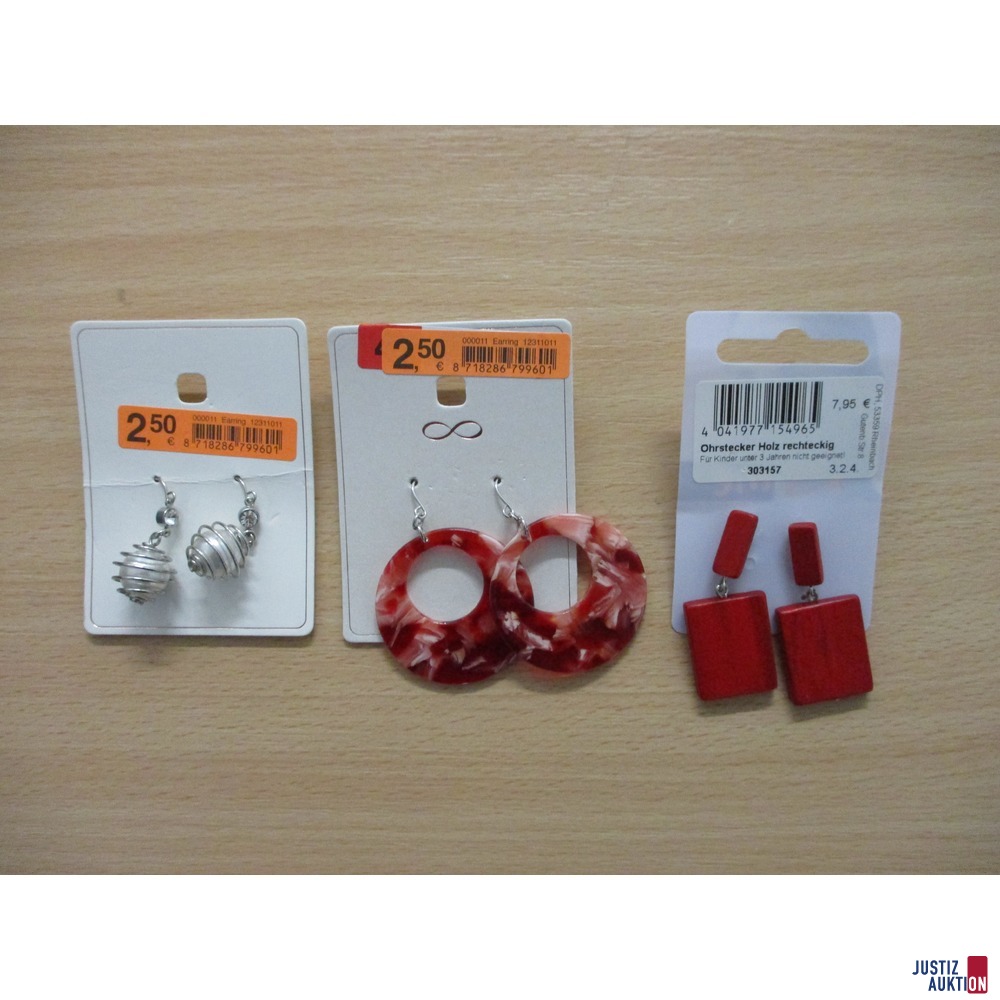 3 Paar Ohrringe (Modeschmuck)