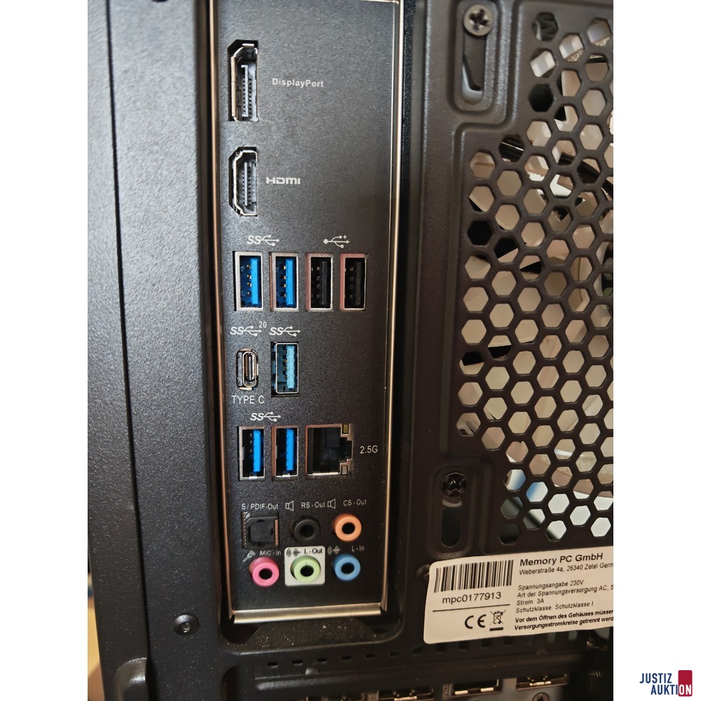 Memory Gamer-PC Anschlüsse