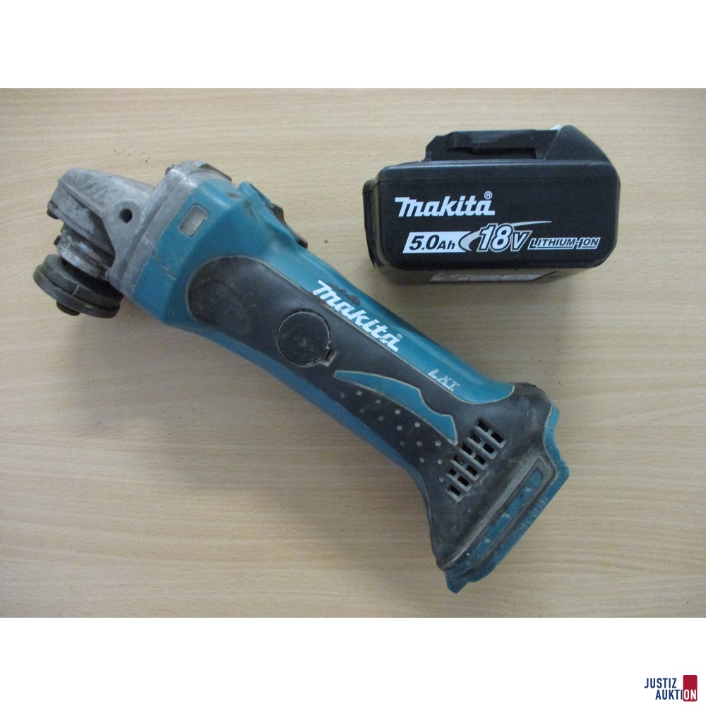 Makita Akku-Winkelschleifer BGA452 und Makita Akku BL1850B