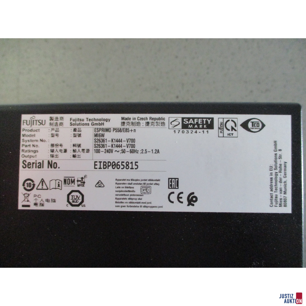 10 stuks Fujitsu Esprimo P558/E85 – foto 3 – kavel bij Justiz-Auktion, Siegen