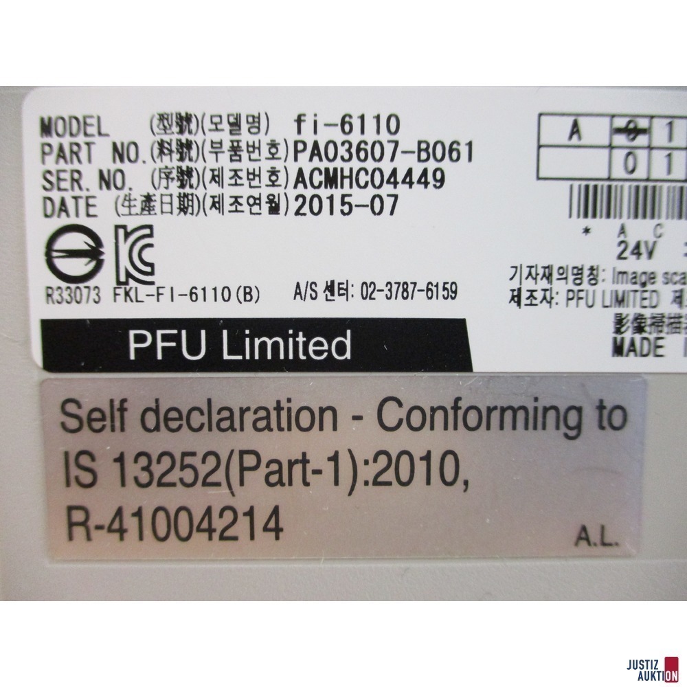 Dokumentenscanner Fujitsu fi-6110 (Herstellerangaben)