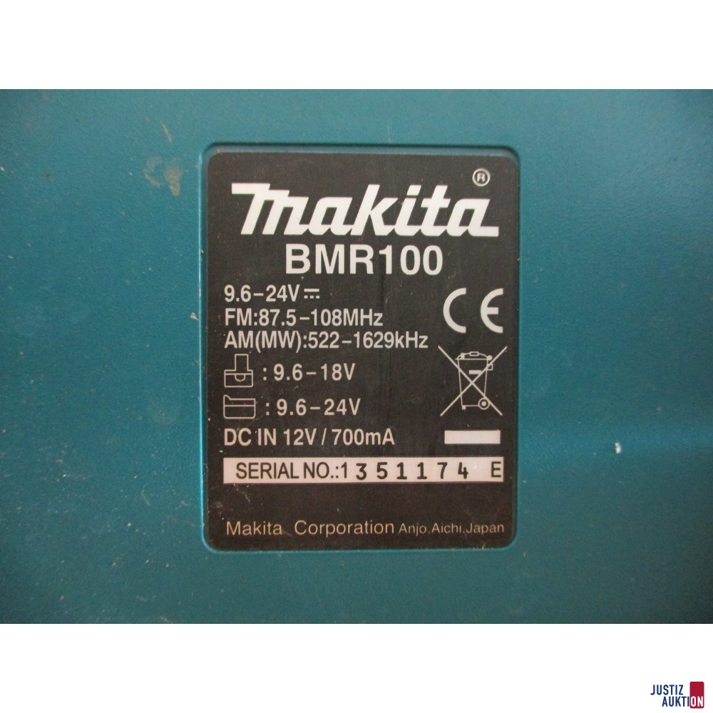 Makita Baustellenradio BMR100 (Typenschild)