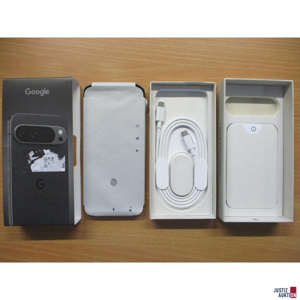 Smartphone Google Pixel 9 Pro XL mit Ladekabel