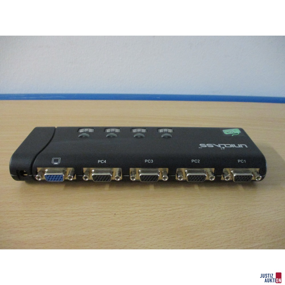 Uniclass AH-04 4-Port Slim USB KVM Switch (Rückansicht)