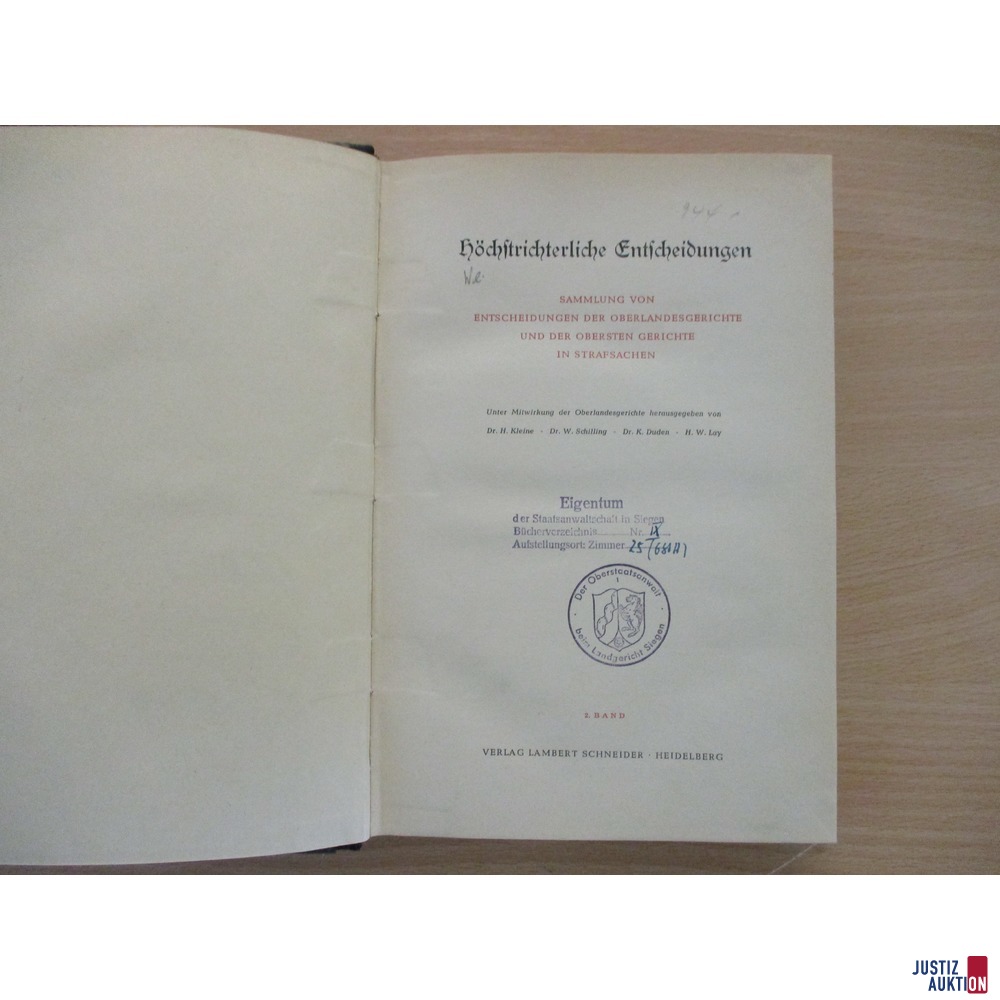 Höchstrichterlicher Entscheidungen (2. Band)