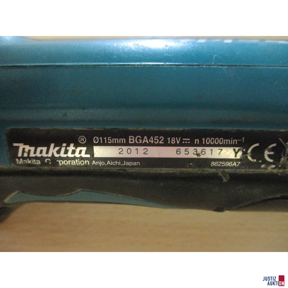 Makita Akku-Winkelschleifer BGA452 (Herstellerangaben)