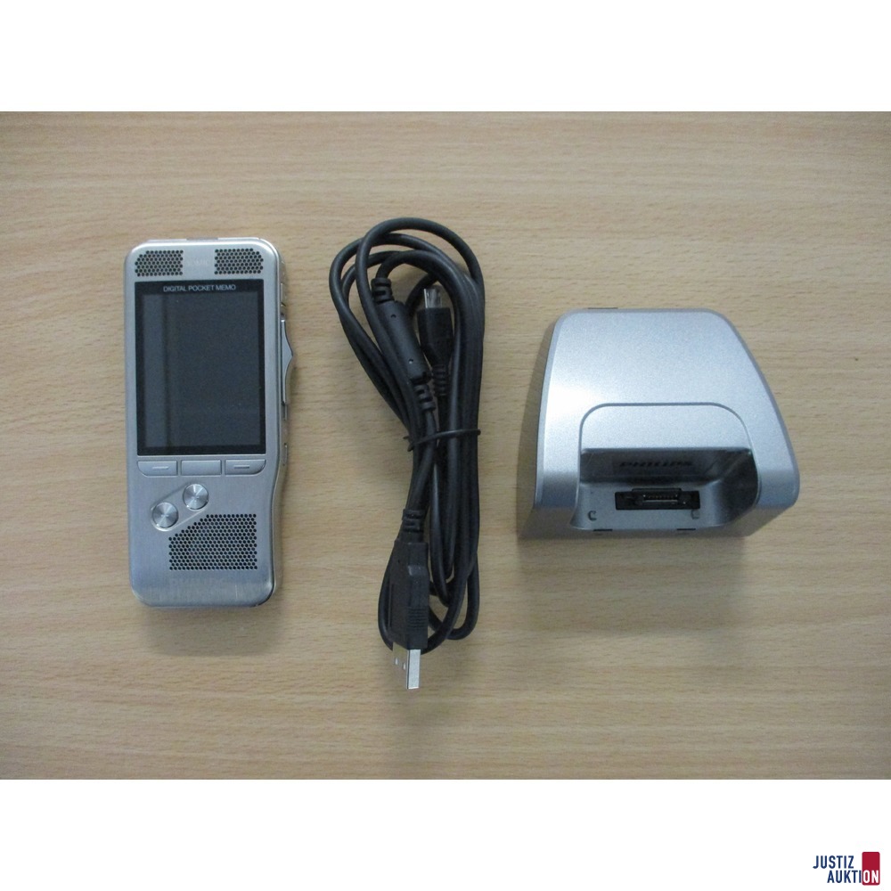 Diktiergerät Philips DPM 8300 mit Ladegerät und USB-Kabel