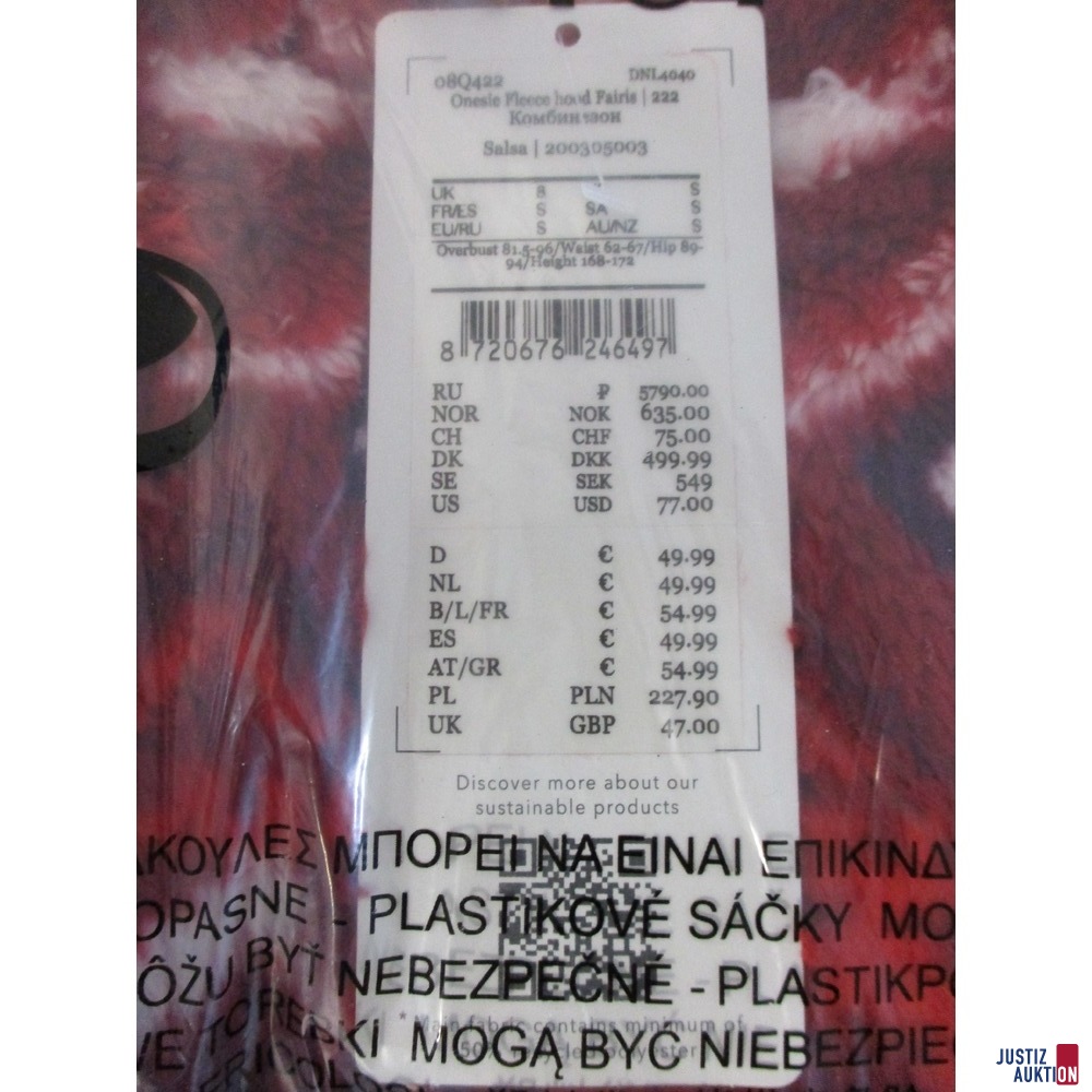 Fleece Jumpsuit Hunkemöller Etikett Größe S