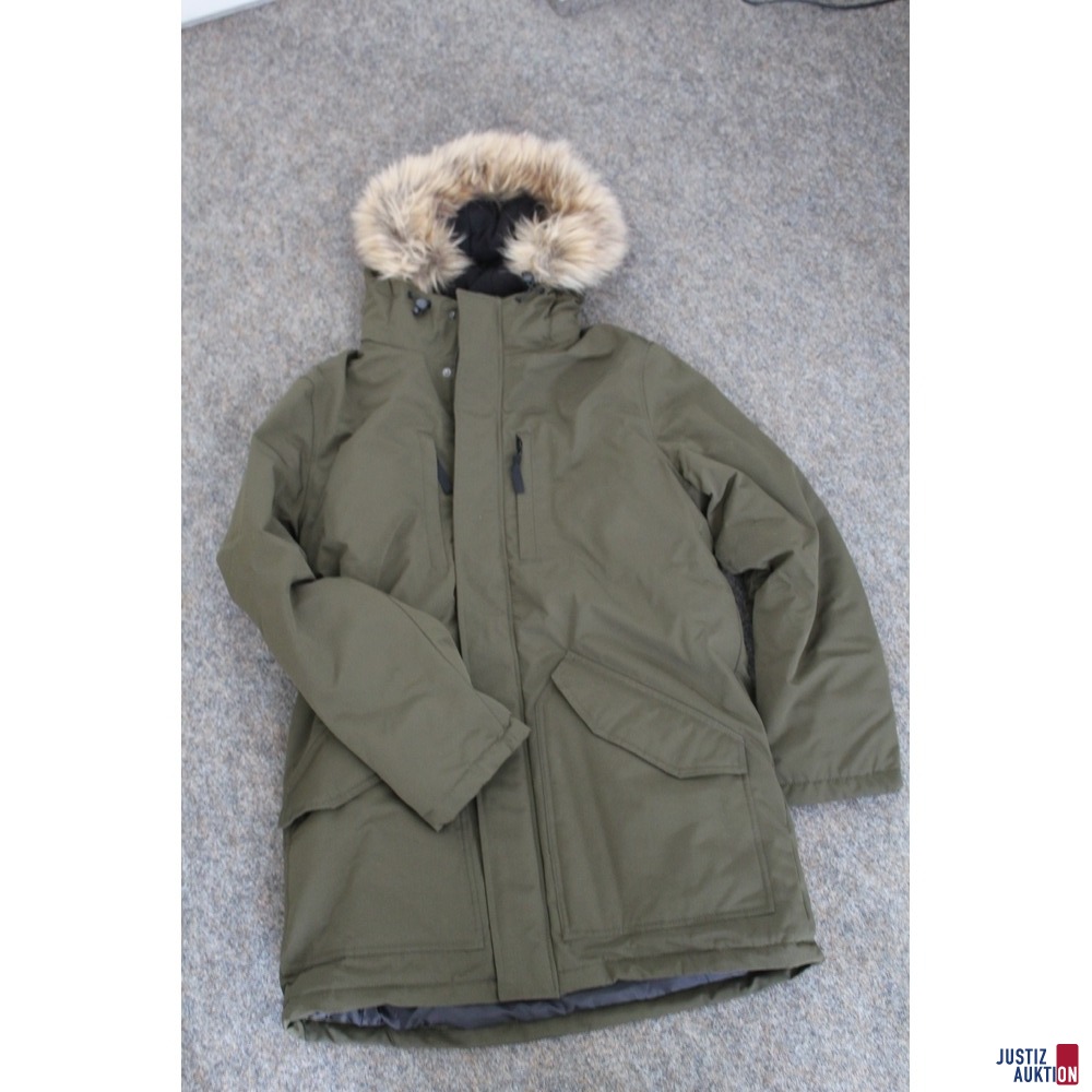 Jacke kaki-grün mit Fell
