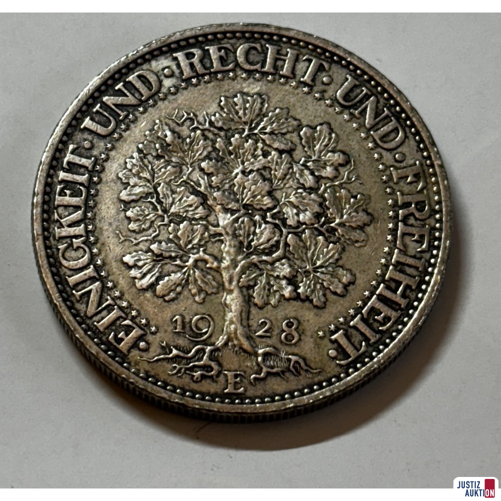 5 5 Reichsmark 1928 Rückseite