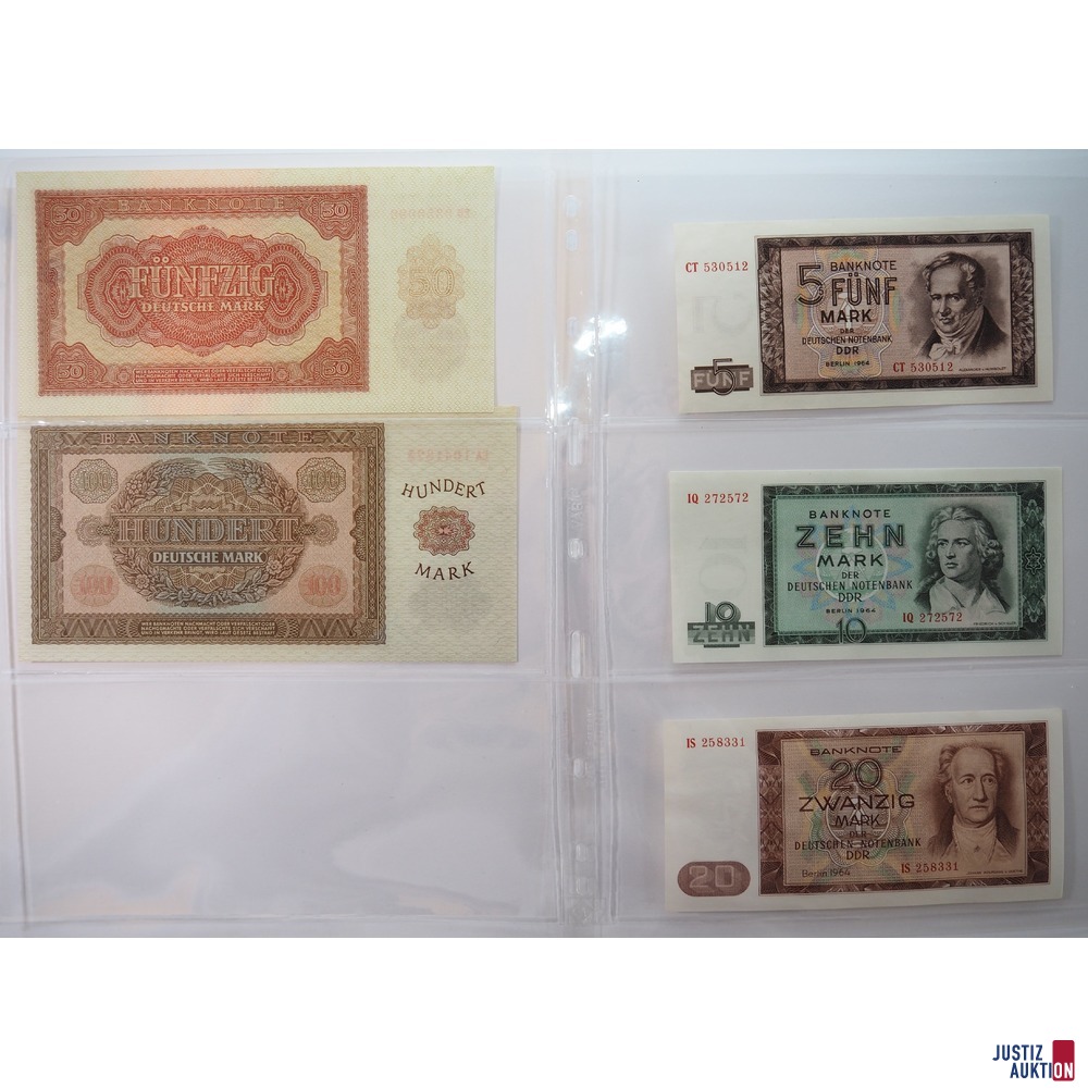 5.Banknotensatz + DDR Satz