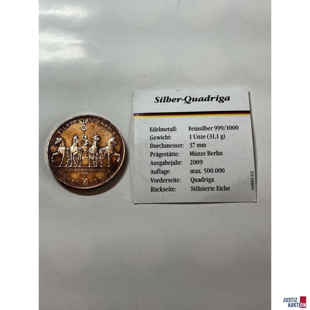 3 Silber Quadriga