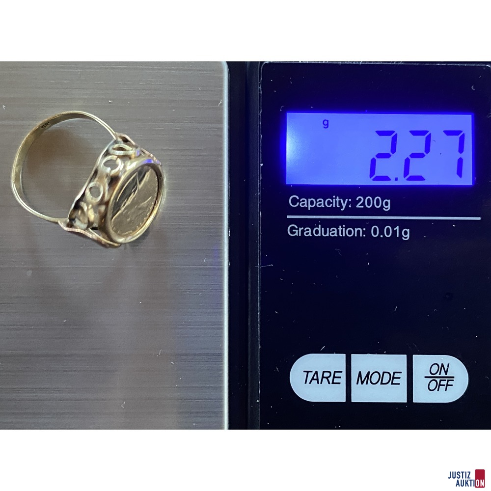 goldener Siegelring 585er Gold / Gewicht