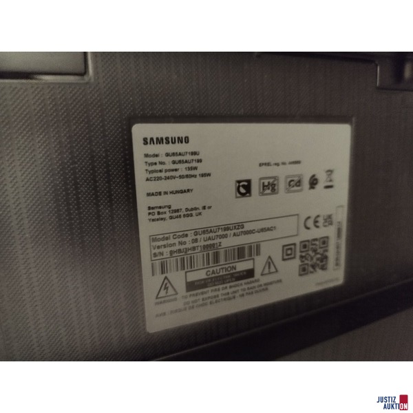 Typenschild / Rückseite