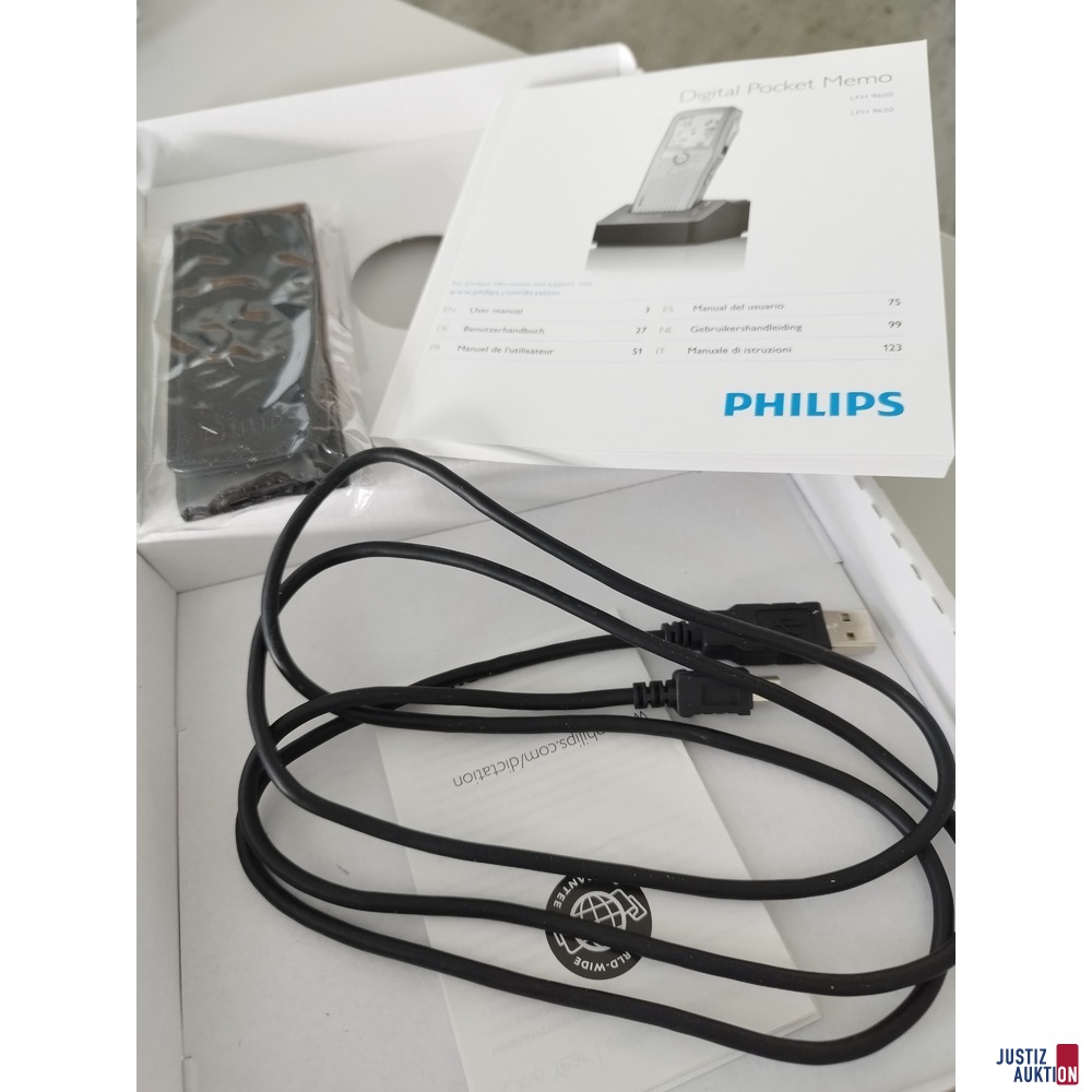 Beschreibung und USB-Kabel