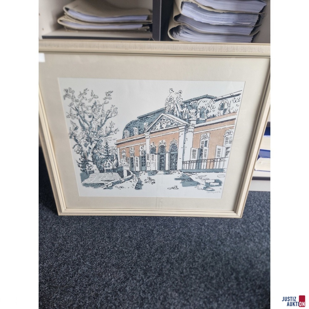 Lithographie „Schloss Benrath“