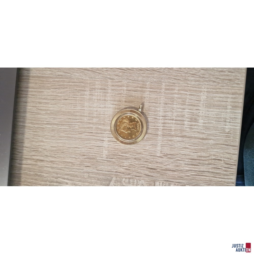 Münzanhänger Sicht Rückseite