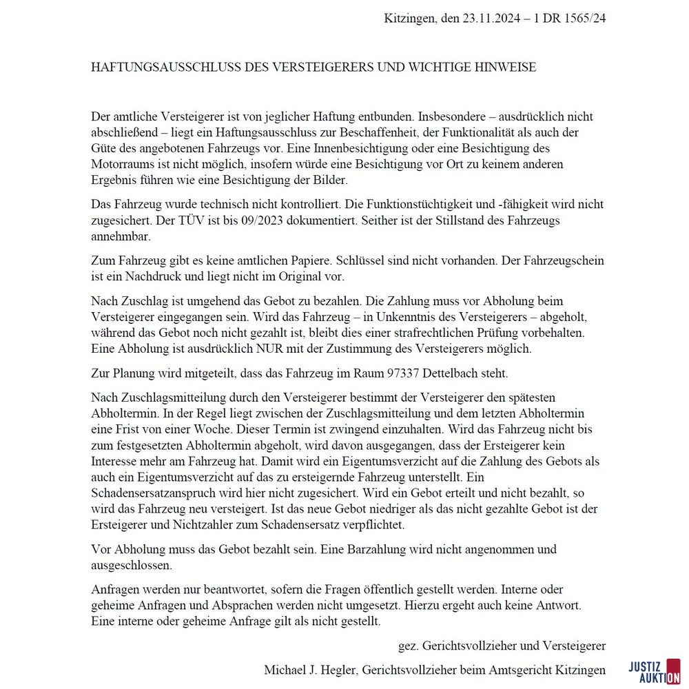 Grundlagen zur Versteigerung